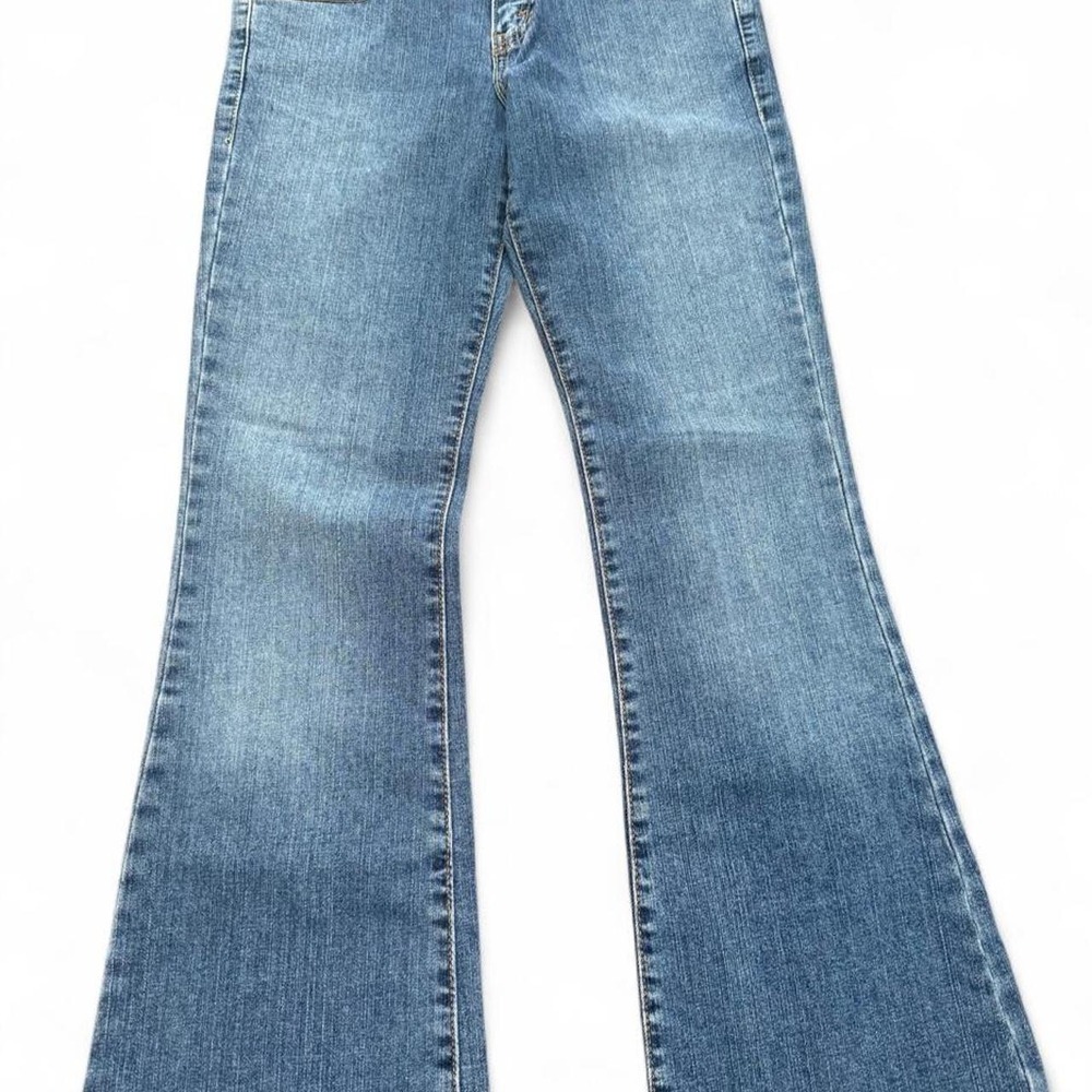 vintage levis 501 boot cut blue cotton spandex jeans women's size 5 western